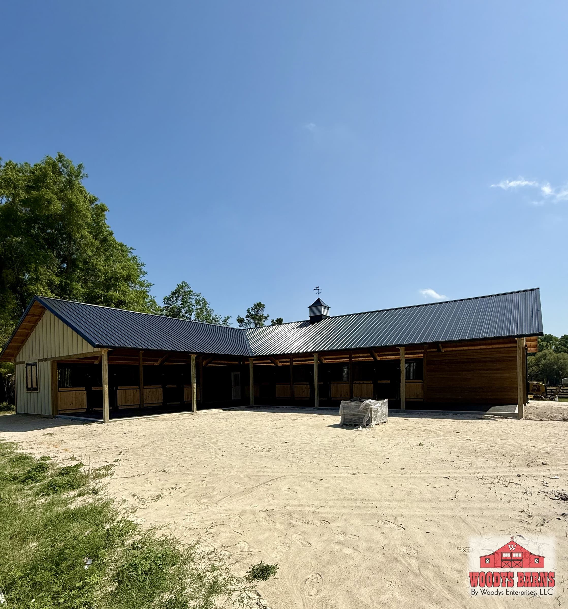 The Mouras Shed Row, a shed row built by Woodys Barns in Florida